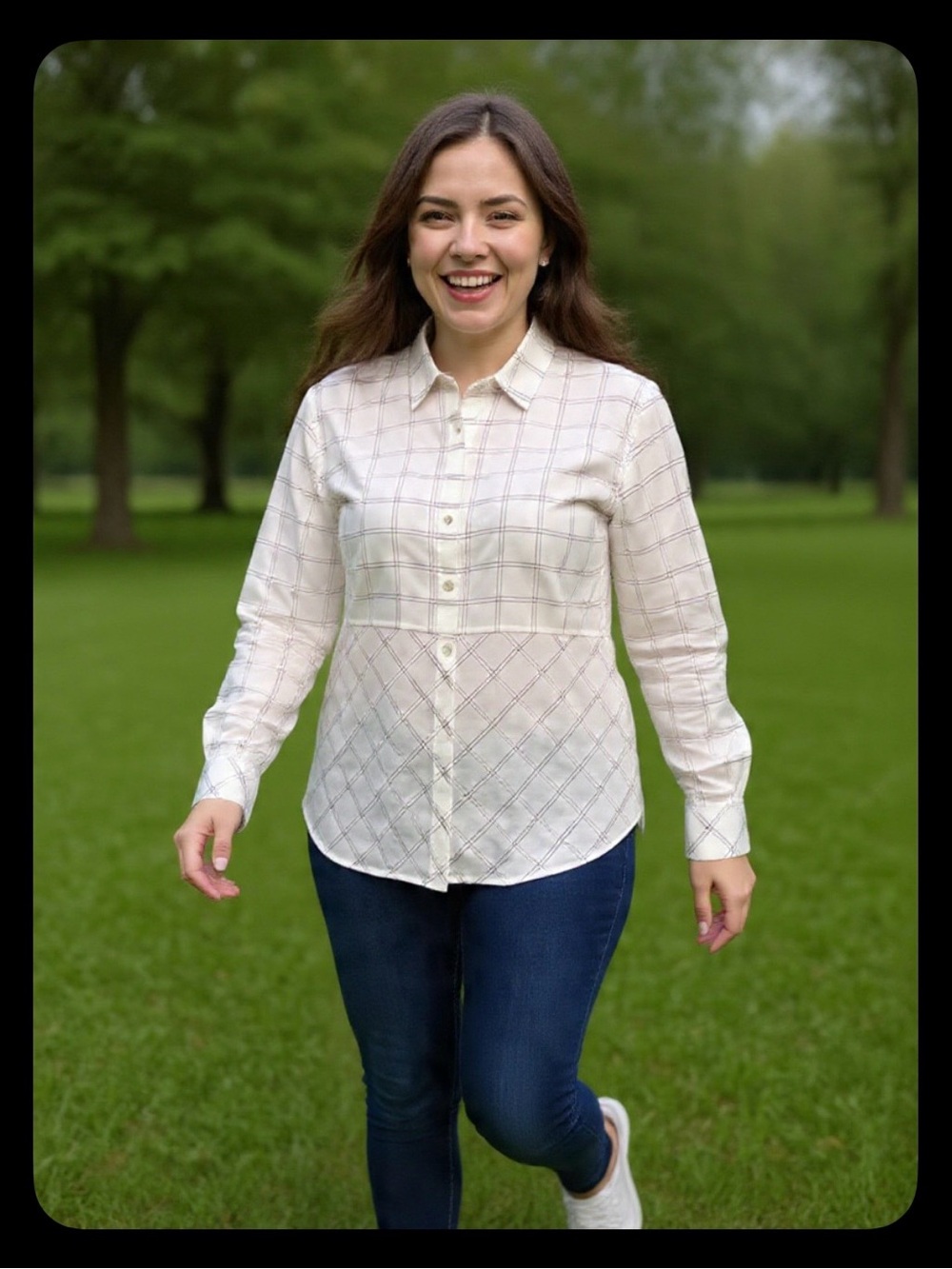 J. Jill Plaid Button-Down Shirt PTP 23”